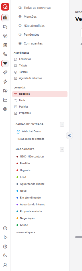 Menu de módulos.